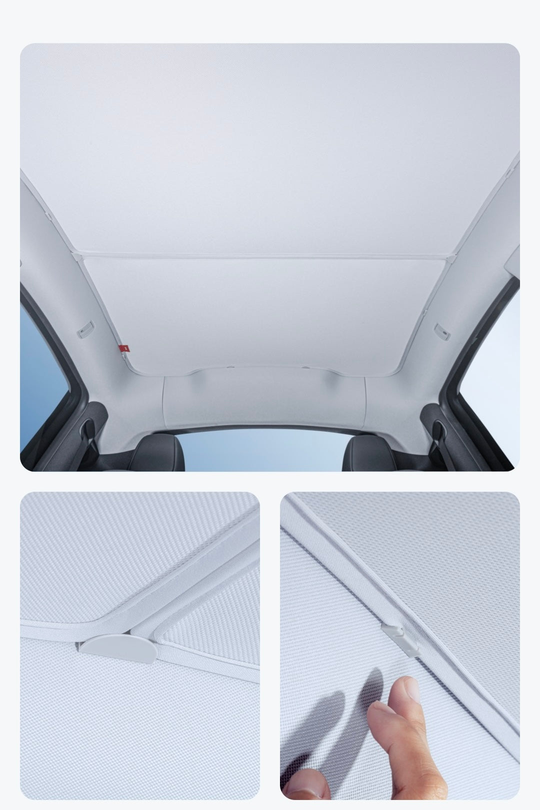2025 NEW!!Tesla 新型モデル 3/Y/新型モデルY用 二層ルーフサンシェード